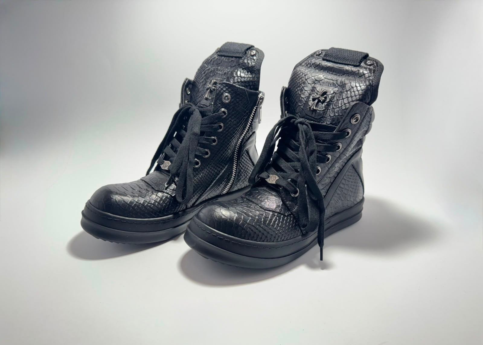 Rick Owens x Chrome Hearts | Snake Skin Geobaskets