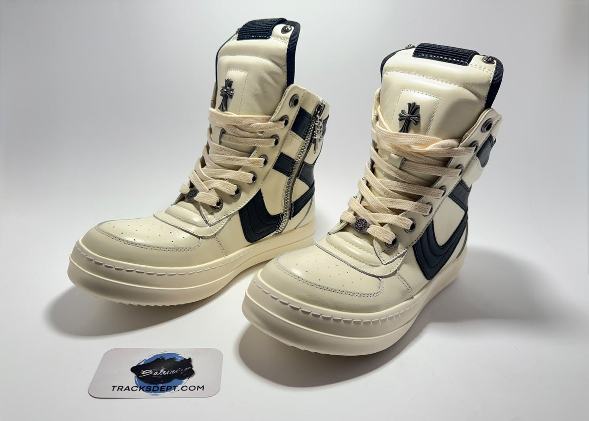 Rick Owens x Chrome Hearts | Geobaskets White