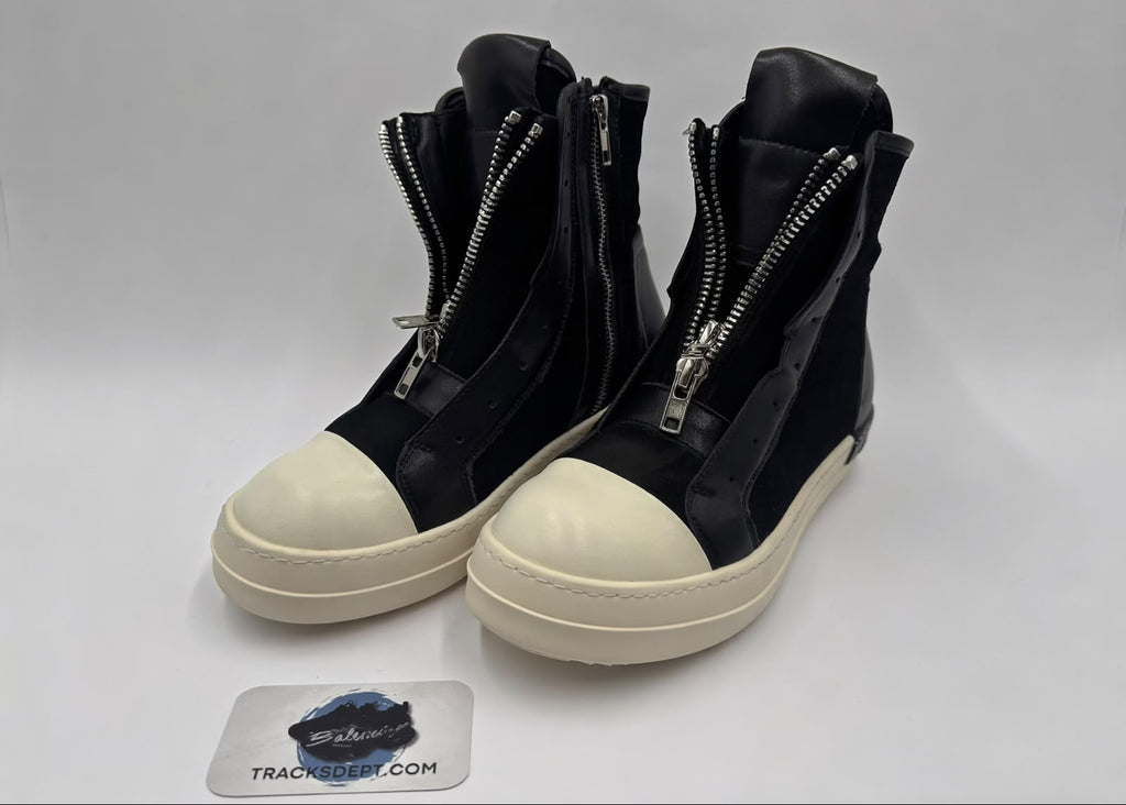 Cinzia Araia | Black/White Leather Double Zip