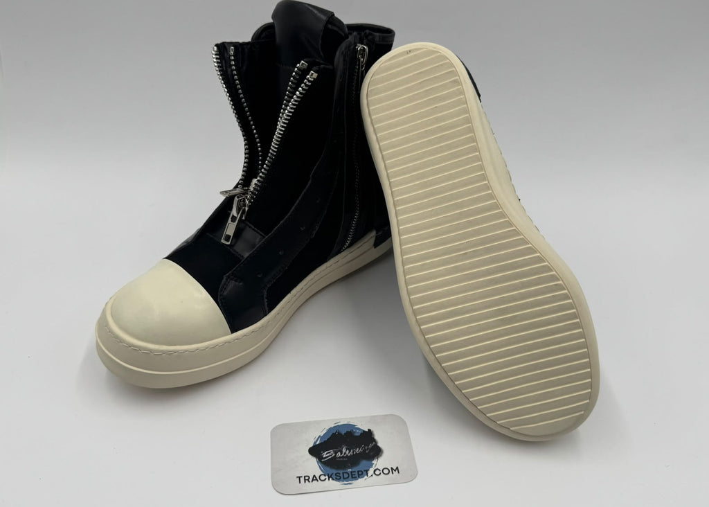 Cinzia Araia | Black/White Leather Double Zip